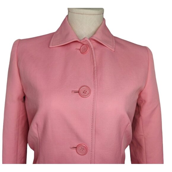 EXPRESS Trench Blazer Rain Topper Coat Pink Mid Length Womens XS Career EUC - Picture 5 of 12